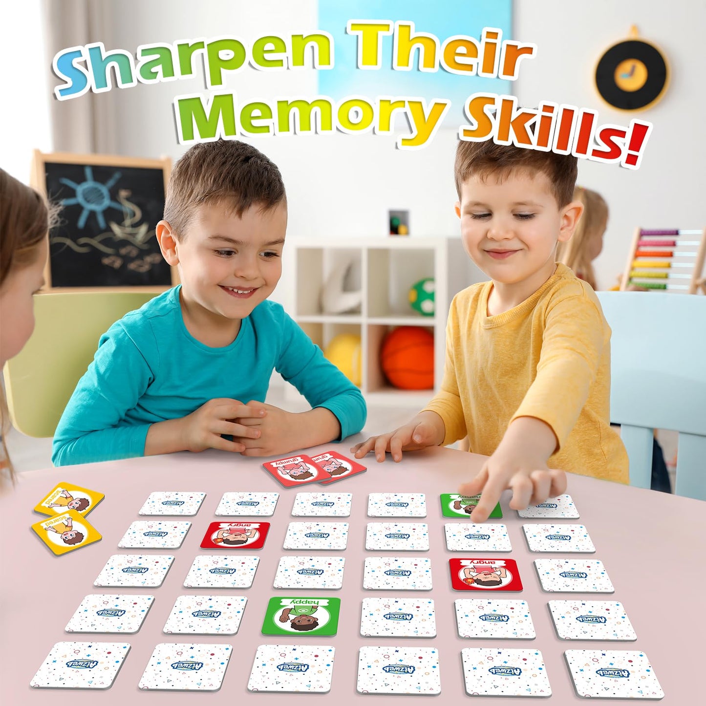 Aizweb Feelings Emotions Match Game,Memory Game,Social Emotional Learning Activities,Toddler Baby Flash Cards,Calm Down Corner Supplies,Educational Toys for Pre K Preschool Kindergarten Autism ADHD