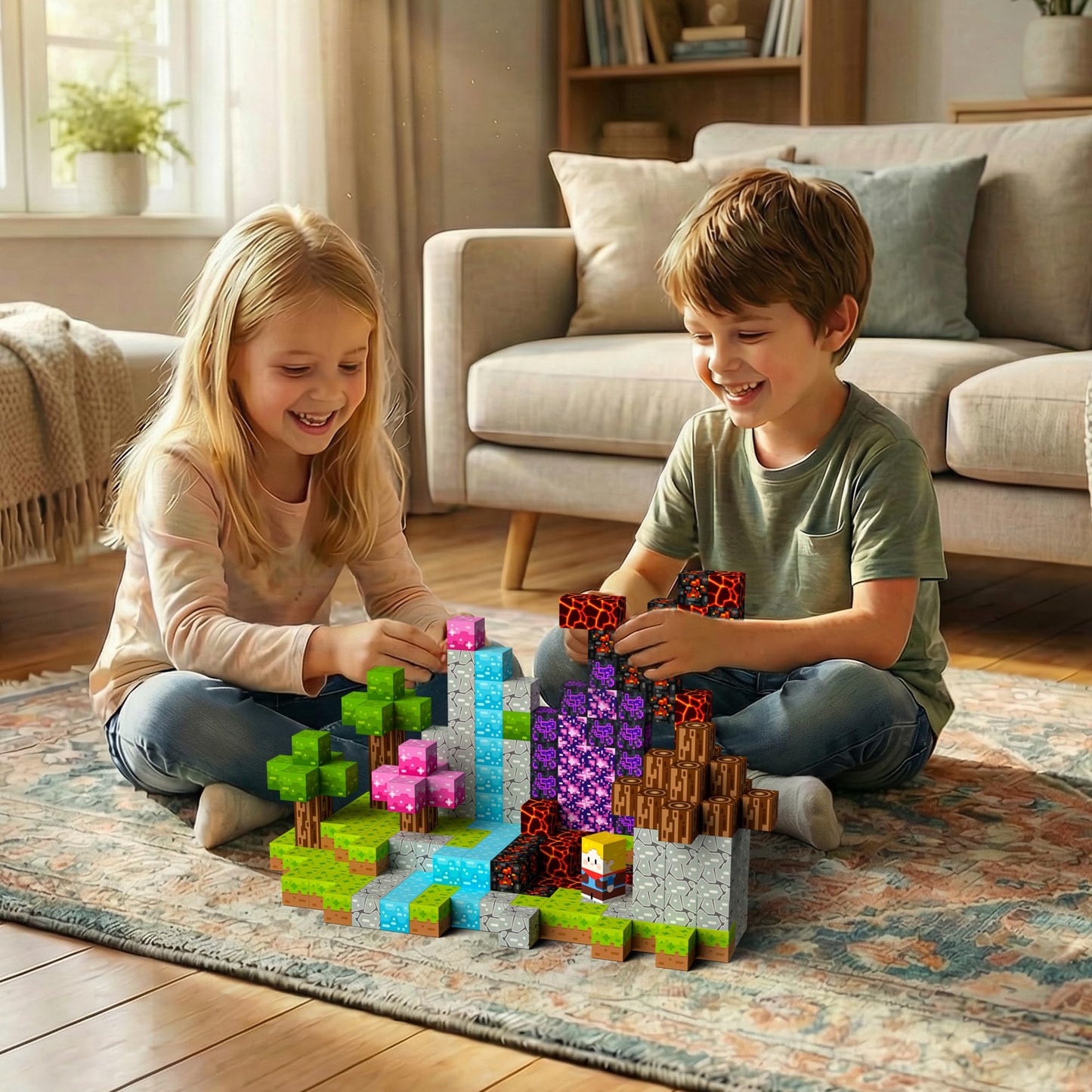 Petenjoy 150PCS Magnetic Blocks - Magnetic Building Blocks, Magnet Blocks Cubes, STEM Learning Sensory Magnet Toy for Kids Ages 3 4 5 6 7 8 9 10 11, Birthday Gifts for Boys and Girls