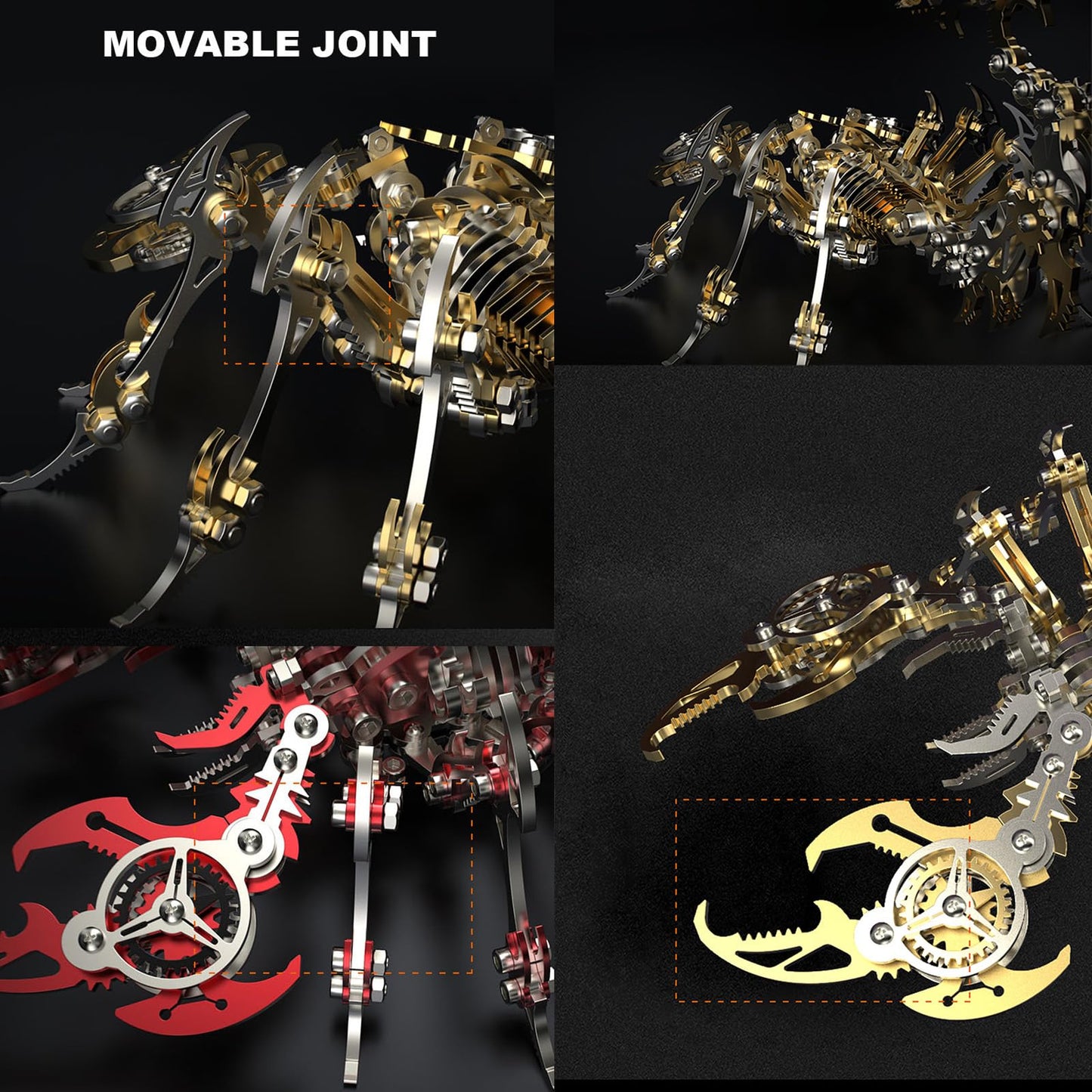 3D Metal Scorpion Puzzles for Adults 3-D Puzzles Model Kits to Build DIY Assembly Mechanical Puzzle Building Block Toys with Tool Craft for Home Decor (Metal Scorpion-Golden)