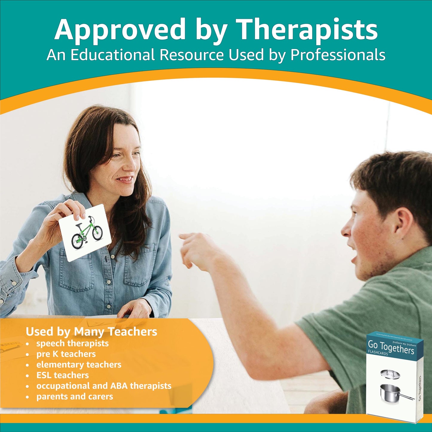 Picture My Picture Go Togethers Flash Card Set – Speech Therapy Tool for Vocabulary, Communication & Thinking, Scratch-Resistant with Activity Guide, Suitable for Education, ESL & ABA – Set of 40