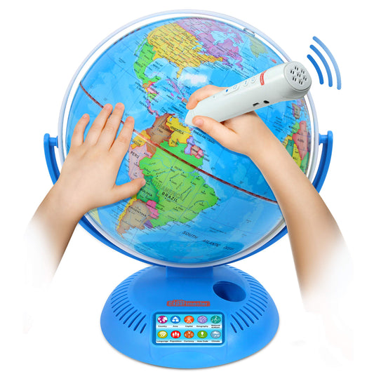 Little Experimenter Interactive 9” Globes for Kids, Globe & Wireless Smart Pen, Gifts for Kids, STEM Educational Toys, Talking World Map, 8 Year old Boy Coolest Gifts for Boys & Girls Ages 8 9 10 11 12 Years Old