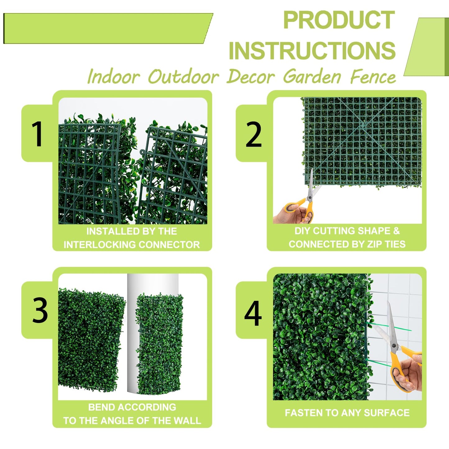 AOKIE 48x120 in Artificial Grass Roll Wall(40 sq ft), Boxwood Hedge Wall Panels UV-Anti Grass Backdrop Wall Decor, Greenery Privacy Hedge Screen for Indoor Outdoor Patio Balcony, Party Garden Fence