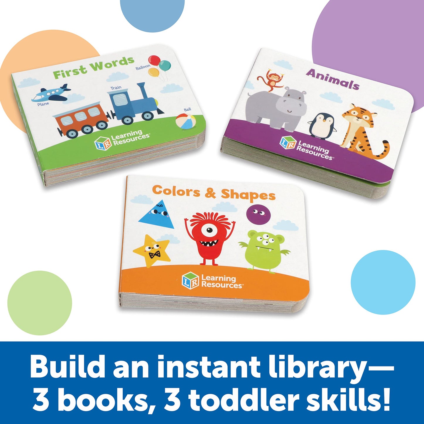 Learning Resources Skill Builders! Toddler Flipbook Library - 3 Pieces, Ages 2+, Educational Toys, Toddler Alphabet Activity Books, Homeschool Supplies