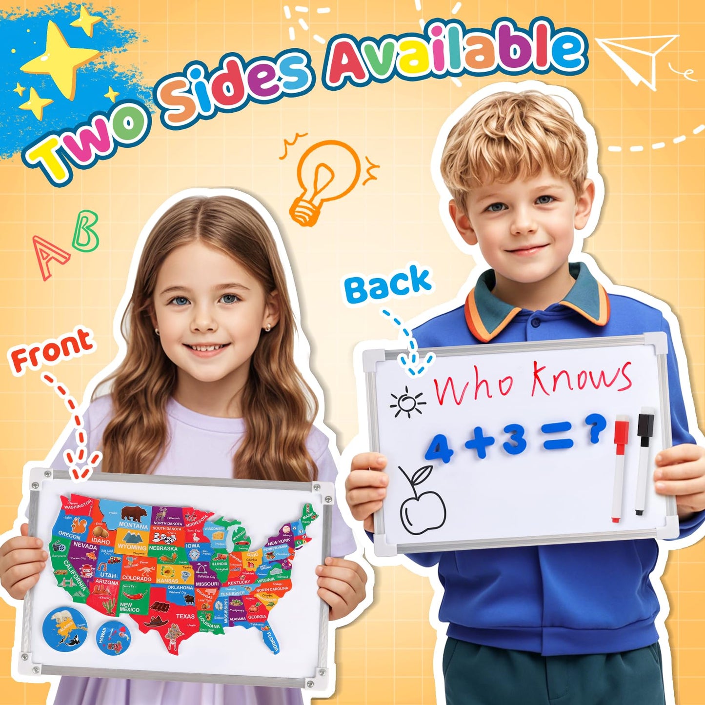 Alritz Pretend Teacher Playset, Role Pretend Play Kids School Toys Kit Include Map, Calendar, White Board Boys Girls Toys, Birthday Gift for Ages 5 6 7 8 9 10 11 12 13+