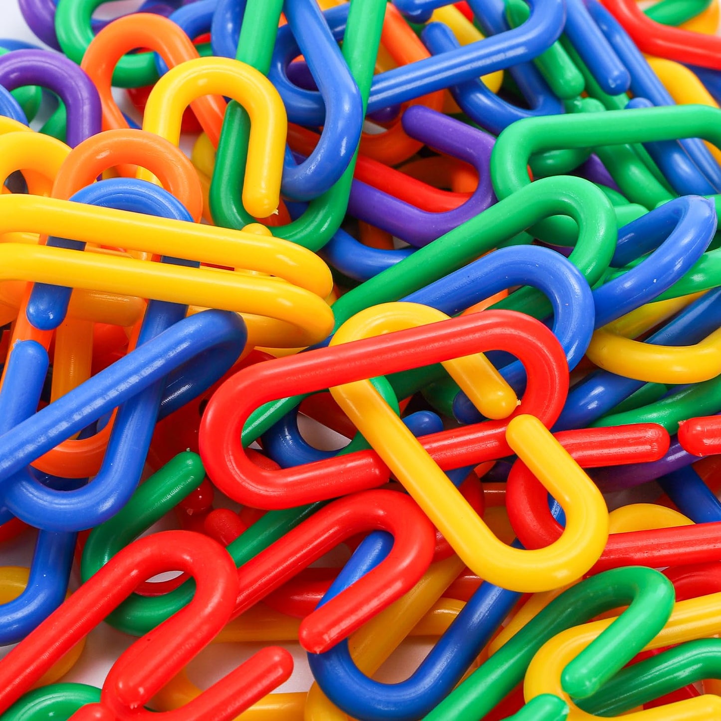 Suwimut 1000 Pieces Plastic C-Clip Hooks Chain Links, Interchangeable Rainbow C-Links Kids Learning Toys for Classroom Preschool, Sugar Glider Swing Climbing Cage Toys for Small Pet Rat Parrot Bird