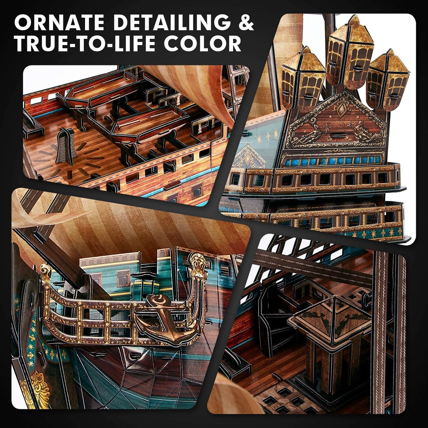 CubicFun 843659803 Boat San Felipe 1960, Spanish Ship, 3D Puzzle, Model Kit for Adults and Children, 248 Pieces, 240 min Assembly, Le