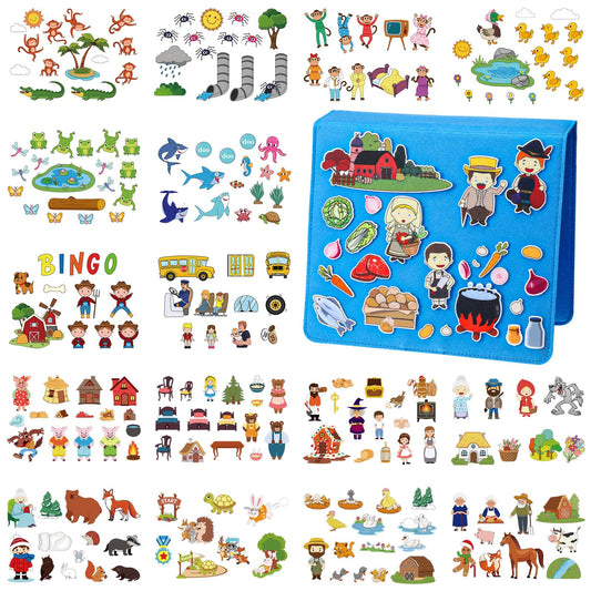 Windkream 13 Pack Felt Board Bible Stories Set, Flannel Board Stories with A Felt Pieces Storage Binder for Preschool Activities(Lovely Style)