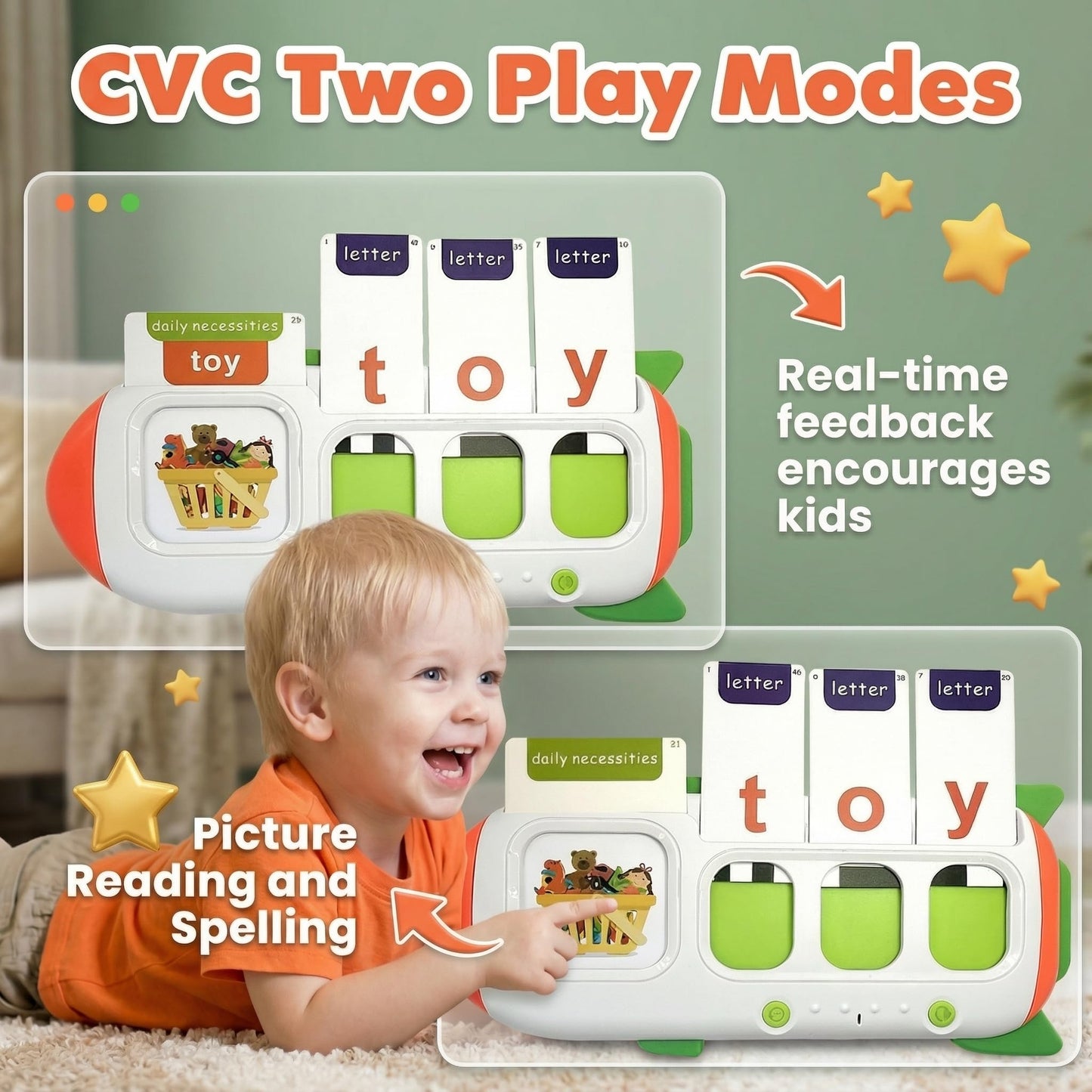 HUBFIVY Talking Flash Cards for Toddlers 2-8,Montessori Toys for Autism,107 Sight Words,Alphabet CVC Learning Toy,Speak and Spell Phonics Games for Kindergarten,Educational Birthday Gift for Kids