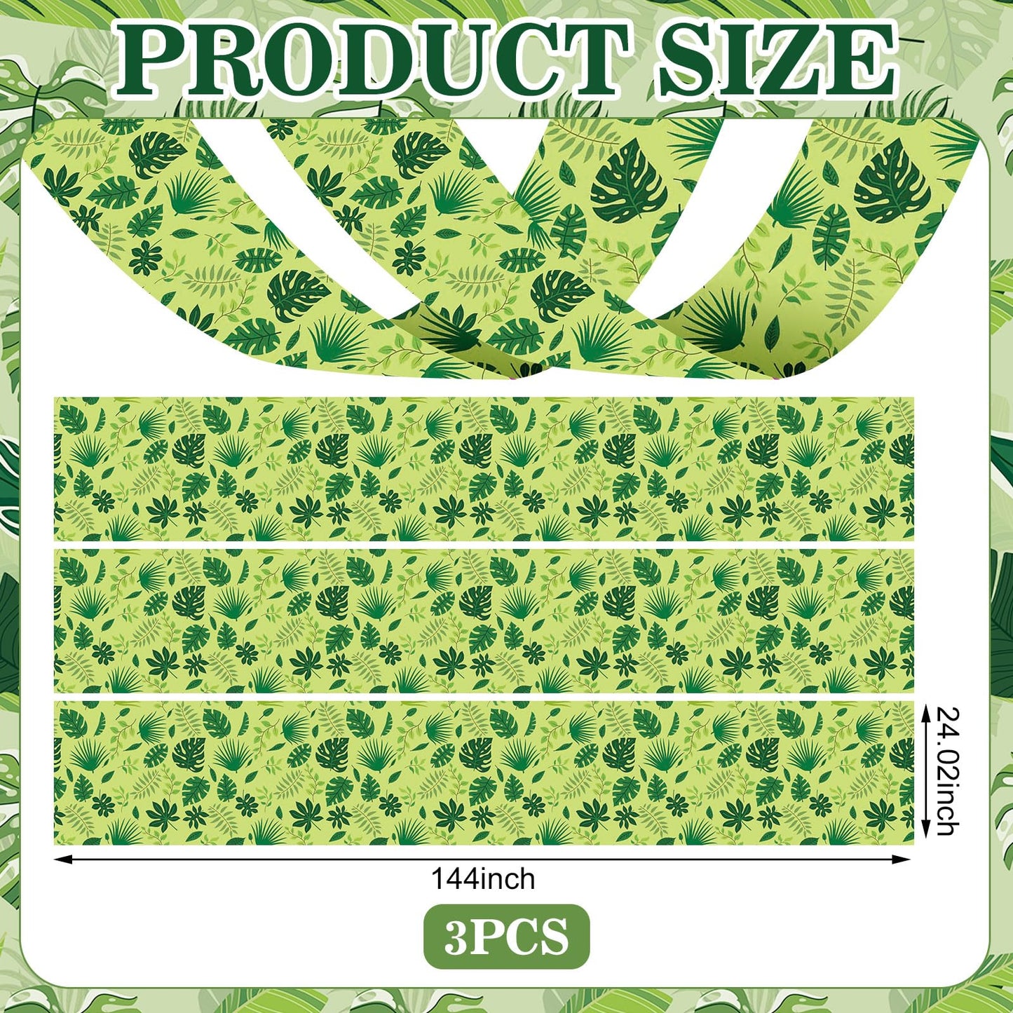 Feifeiya 3 Pcs 36 ft Jungle Theme Party Decor 2026 Vbs Decorations Tropical Forest Palm Leaves Rainforest Safari Jungle Ceiling Banner Party Hanging Decor for Vbs Sunday School Classroom