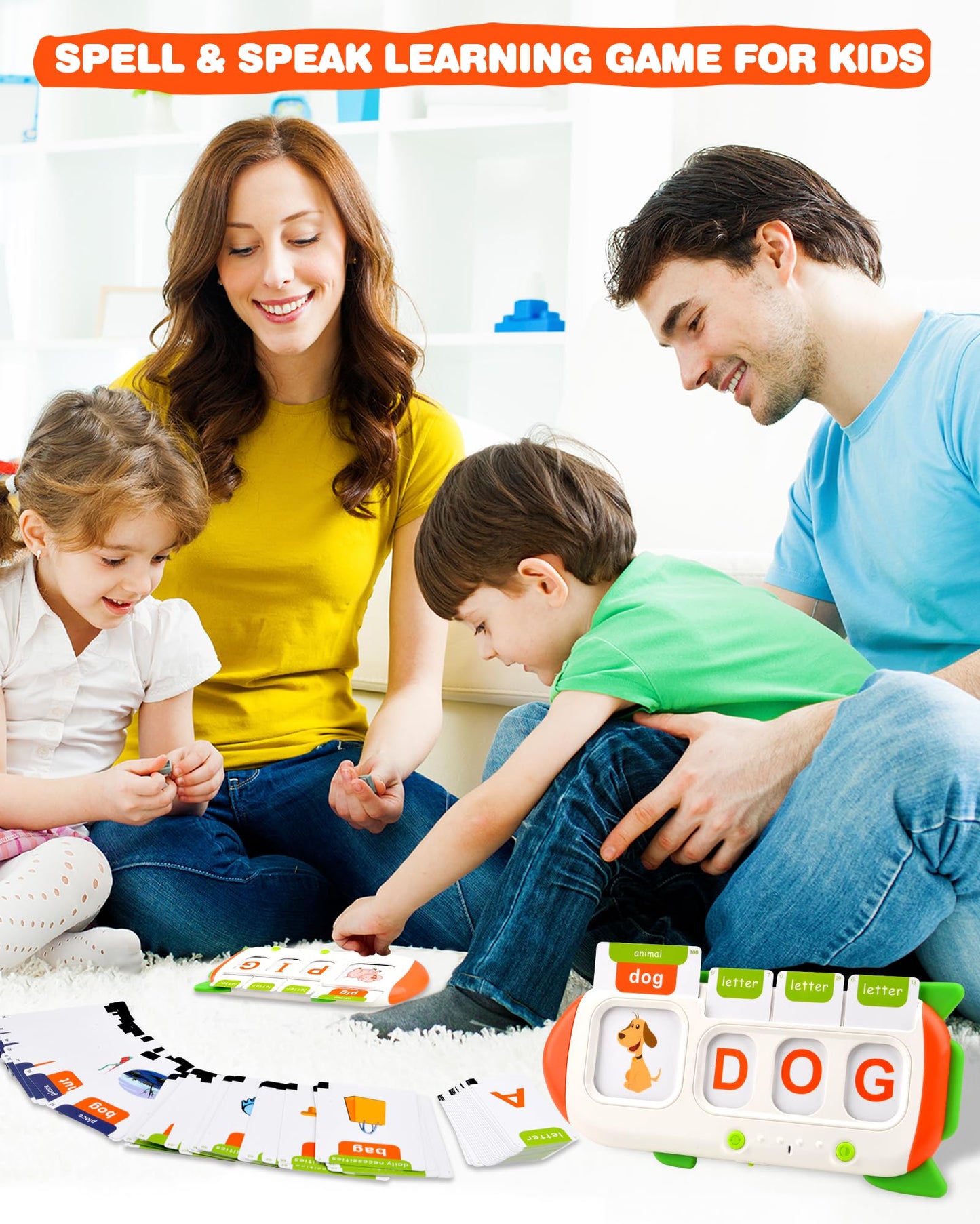 Talking Flash Cards for Toddlers Aged 3-8, Montessori Toys Autism Sensory Toys, Preschool Educational Learning Toys with Speak and Spell Games - 107 Words/6 Songs/26 Alphabets