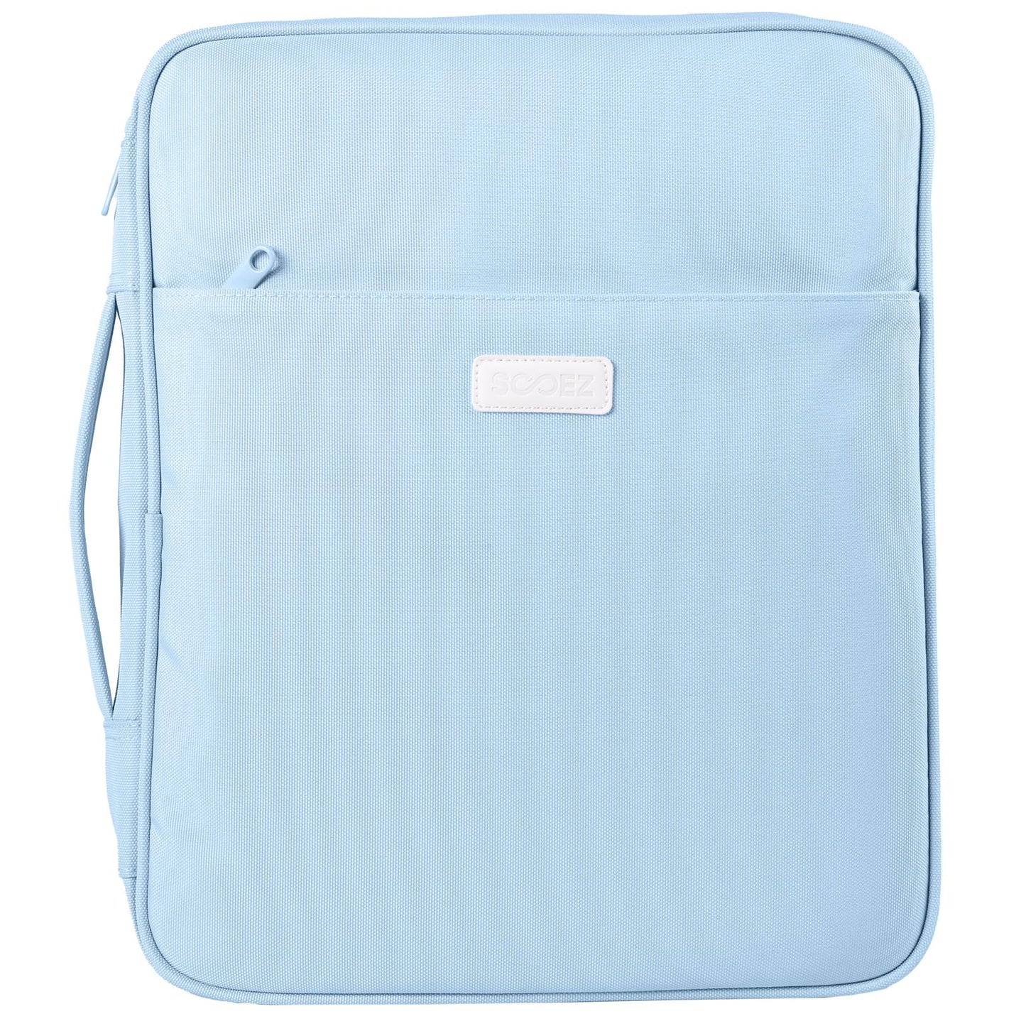 Sooez Zipper Binder Bag, 1.5 Inch Binders 3 Ring O-Ring, 5-Tab Dividers Expanding File Folder, 500-Sheet Capacity Three Ring Binder, Cute Organizer Storage for Student School Classroom Supplies, Blue
