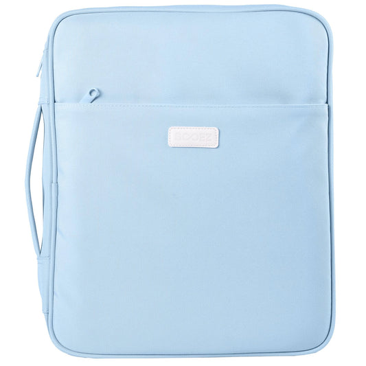 Sooez Zipper Binder Bag, 1.5 Inch Binders 3 Ring O-Ring, 5-Tab Dividers Expanding File Folder, 500-Sheet Capacity Three Ring Binder, Cute Organizer Storage for Student School Classroom Supplies, Blue