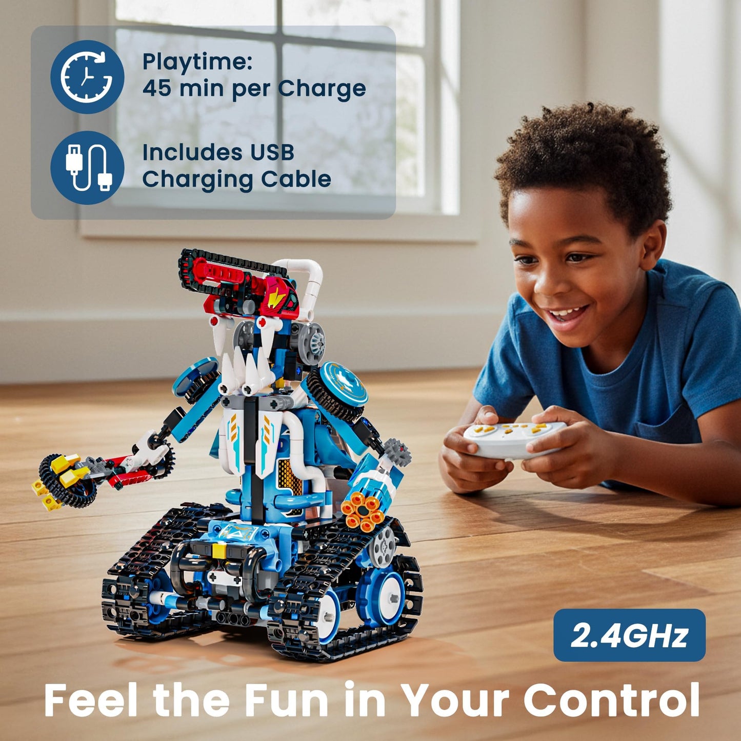 Glikid 5 in 1 STEM Robotics Kit for Kids 8-12, APP & Remote Control Robot Building Kit, Science Project Kit & STEM Toys for Ages 8-13, Gifts for 8 Year Old Boys Girls