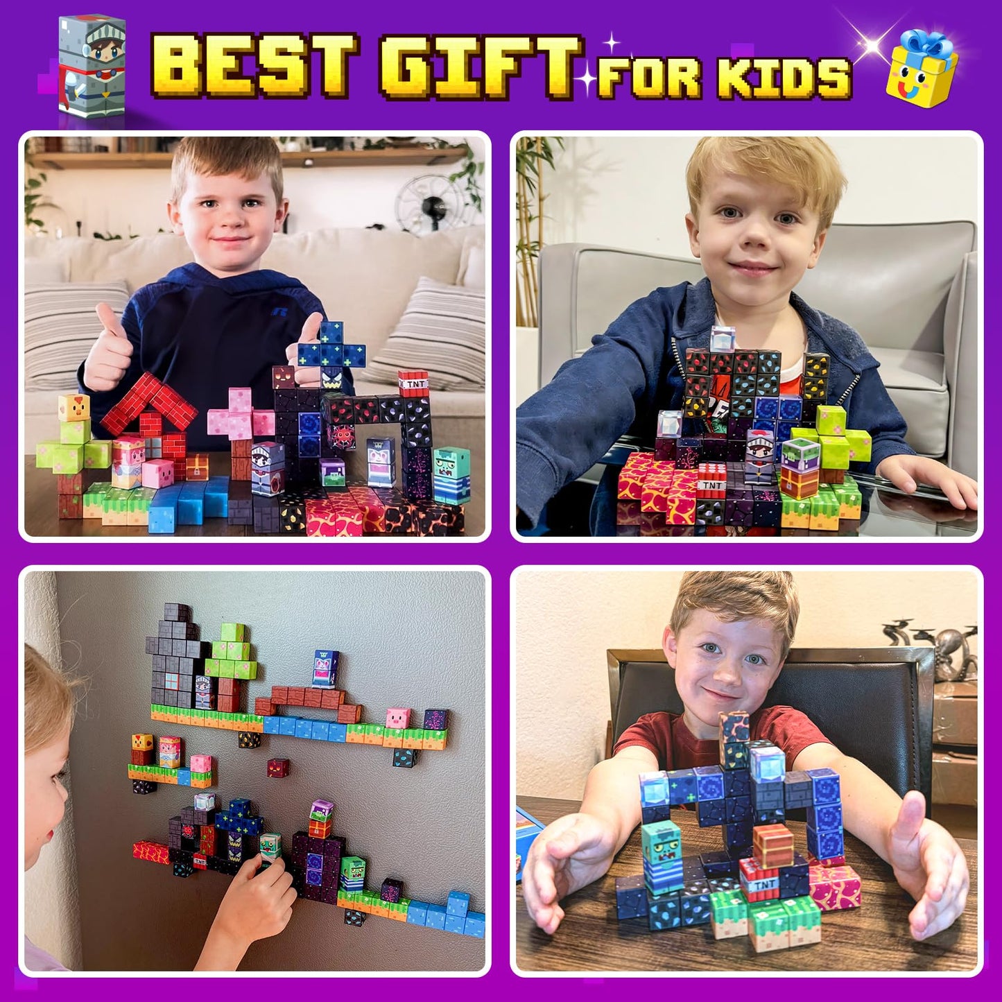 IGIVI 150PCS Magnetic Blocks - Build Mine Magnet World Set, Magnets Building Toys for Kids Ages 3-5 6-8 8-12, Supplies Birthday Party Gifts for 3+ Year Old Boys Girls, STEM Sensory Toys for Toddlers