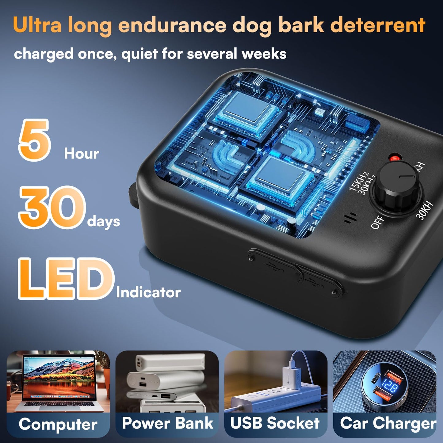 coprisin Anti Barking Devices, Auto Barking Control Devices with 3 Modes, Rechargeable Ultrasonic Dog Barking Deterrent Devices Bark Box, Effective Stop Barking Dog Devices for Indoor & Outdoor Use 9