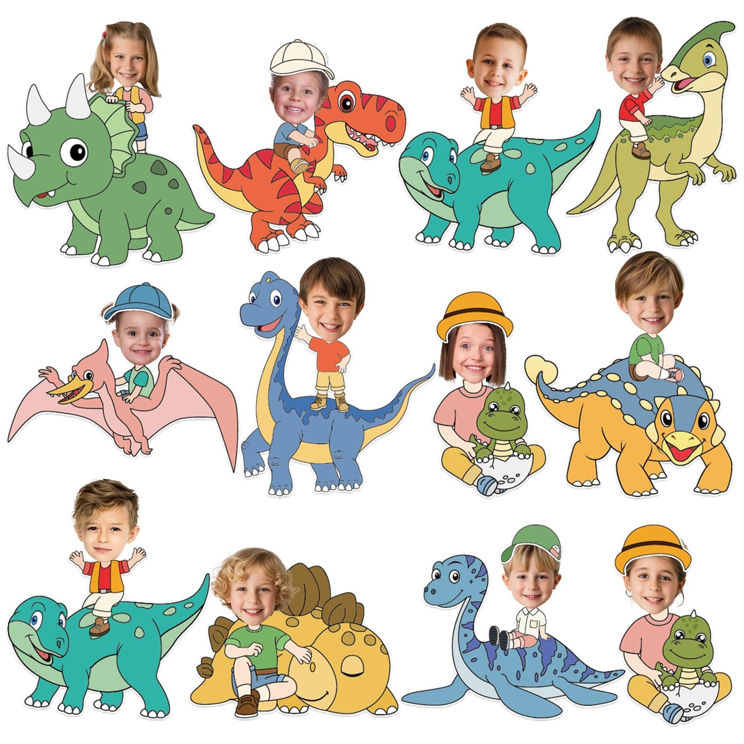 60pcs Dinosaur Theme DIY Cutouts Dinosaur Bulletin Board Decoration Set Cute Dino Jungle Paper Cut-Outs Classroom Decor for Boy Girl Classroom DIY Photo Craft Kindergarten School Wall Door Supplies