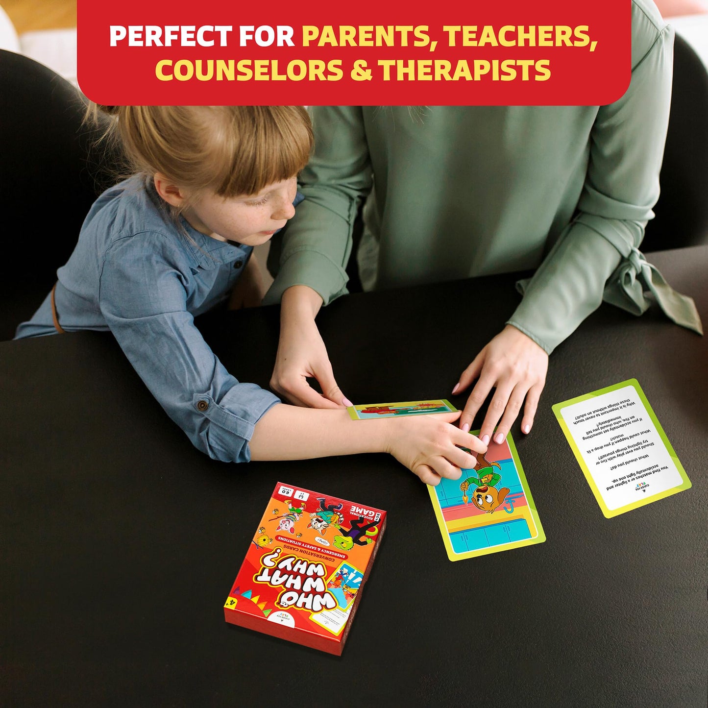 Who What Why Emergency & Safety Conversation Cards for Kids – Social Skills & Critical Thinking Game – Safety Awareness, Decision-Making & Communication Cards, Speech Therapy & SEL Tool, Ages 4+