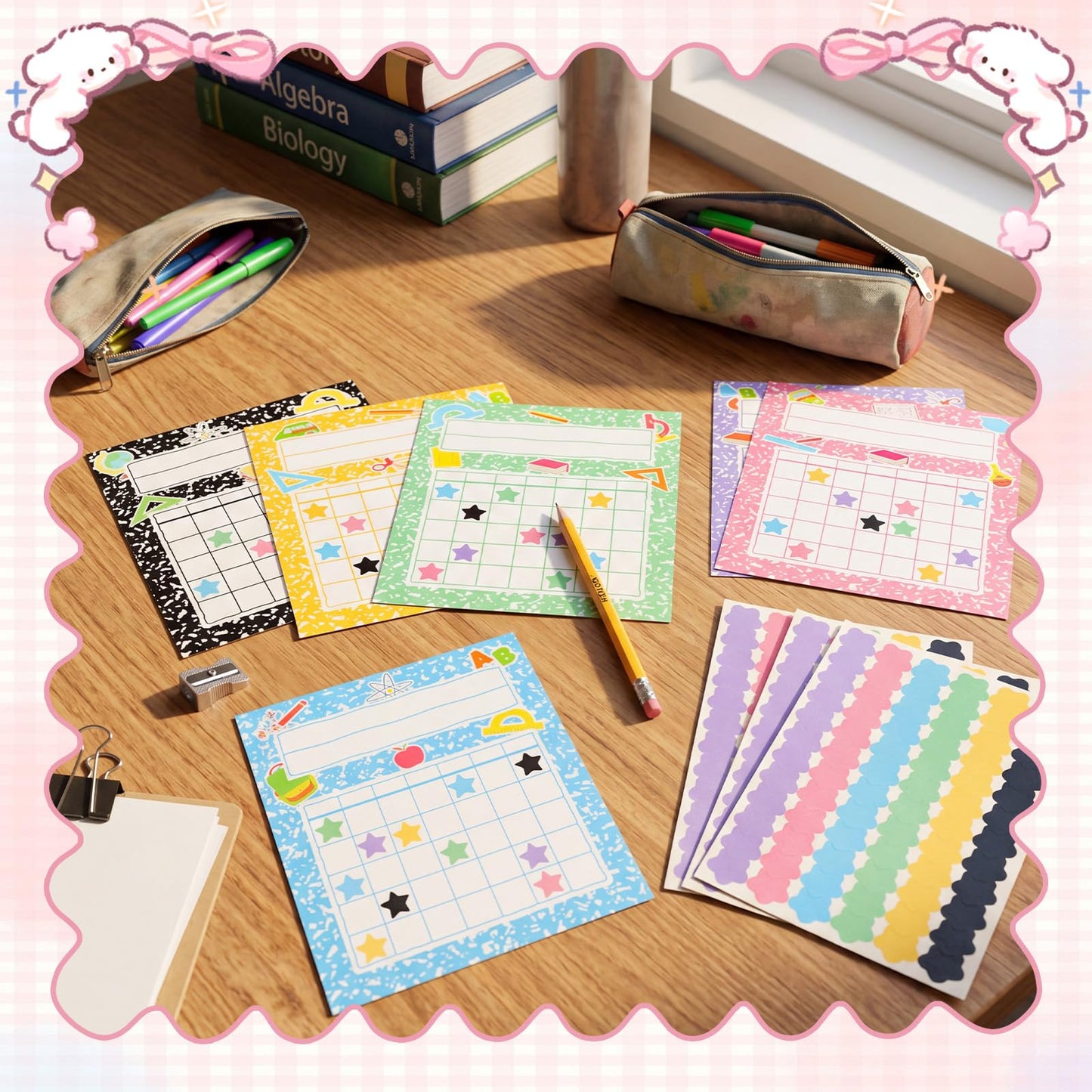 Sabary 120 Pack Composition Incentive Charts for Classroom with 59 Sheets 4248 Pcs Star Incentive Chart Stickers for Students Writing Achievement Progress Tracking Home Behavior Positive Reinforcement