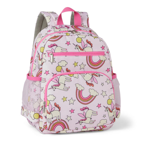 Amazon Essentials Kids School Backpack with Multiple Storage Pockets, Durable Tear-Resistant Daypack for Books and Supplies, Pink
