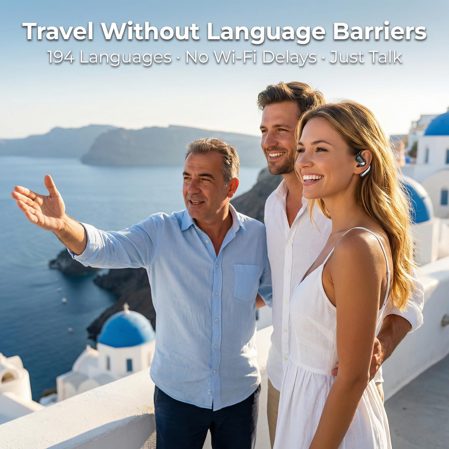AI Translation Earbuds Real Time – 194 Languages Translator Earbuds, No Subscription, 60H Battery Open Ear Bluetooth 5.4 Headphones, Audifonos Traductores Inglés Español for Travel Business Learning