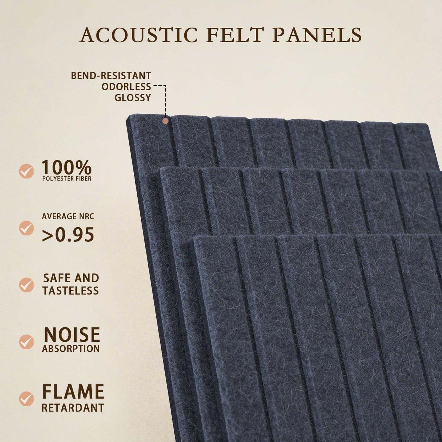 JBER Large Felt Bulletin Board 36" x 24" - 6 Pack Felt Wall Tiles, Cork Board Alternative to Use in Office & Home Decor, Classroom Decor, Vision Board to Display Your Photos(Starlight Blue)