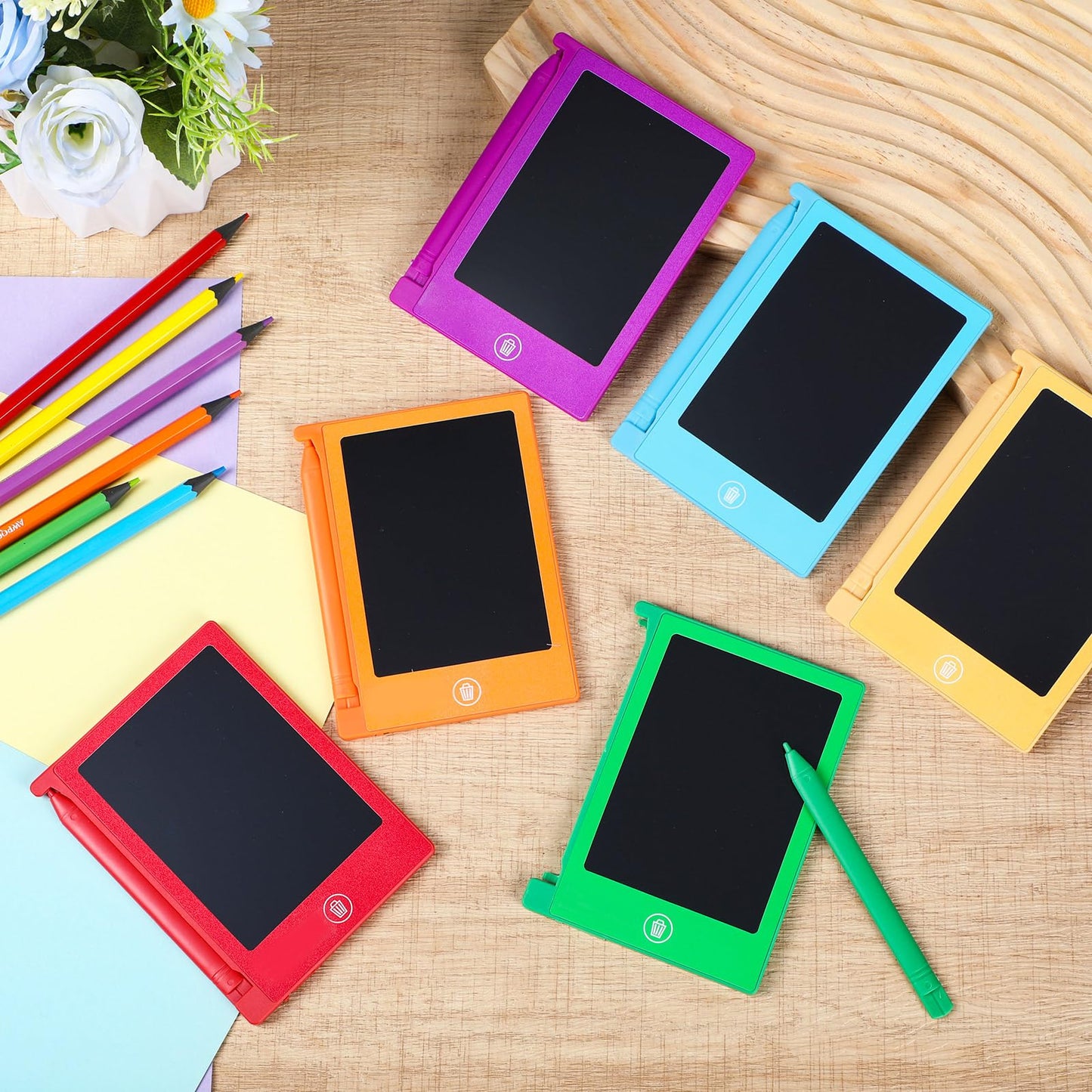 Nezyo 16 Pack 4.5 Inch Mini LCD Writing Tablet for Kids Electronic Doodle Board Bulk Erasable Drawing Tablet Reusable Writing Pad for Girls Boys Party Favor Goodie Bag Classroom Gifts(6 Colors)