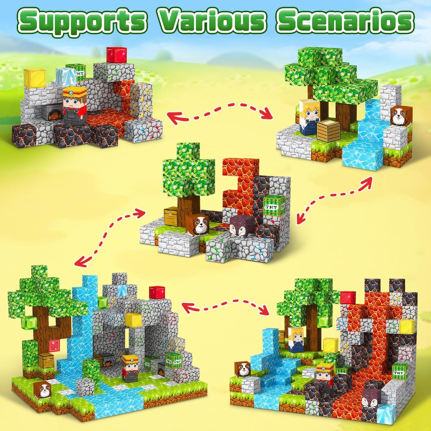 Youngyes Magnetic Blocks, 100 PCS Magnetic Building Blocks Cubes - Stacking Magnet Toys for Kids Toddlers Ages 4-8 8-12, Magnetic Tiles STEM Toys Christmas Birthday Gifts for Boys Girls (0.8IN/2CM)