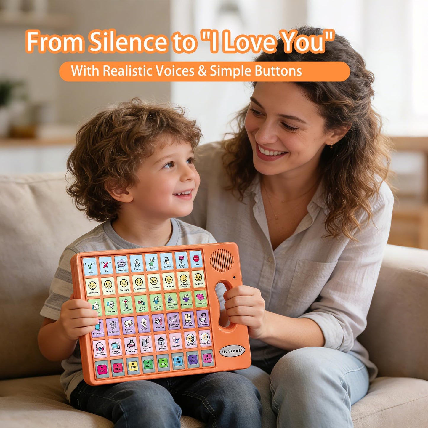 AAC Device for Autism with Grip Handle - 40 Pre-Installed Buttons & 8 Programmable Keys, Non-Verbal Communication Tool for Speech Therapy, Stroke Rehab & Aphasia, Adjustable Volume Talking Aid