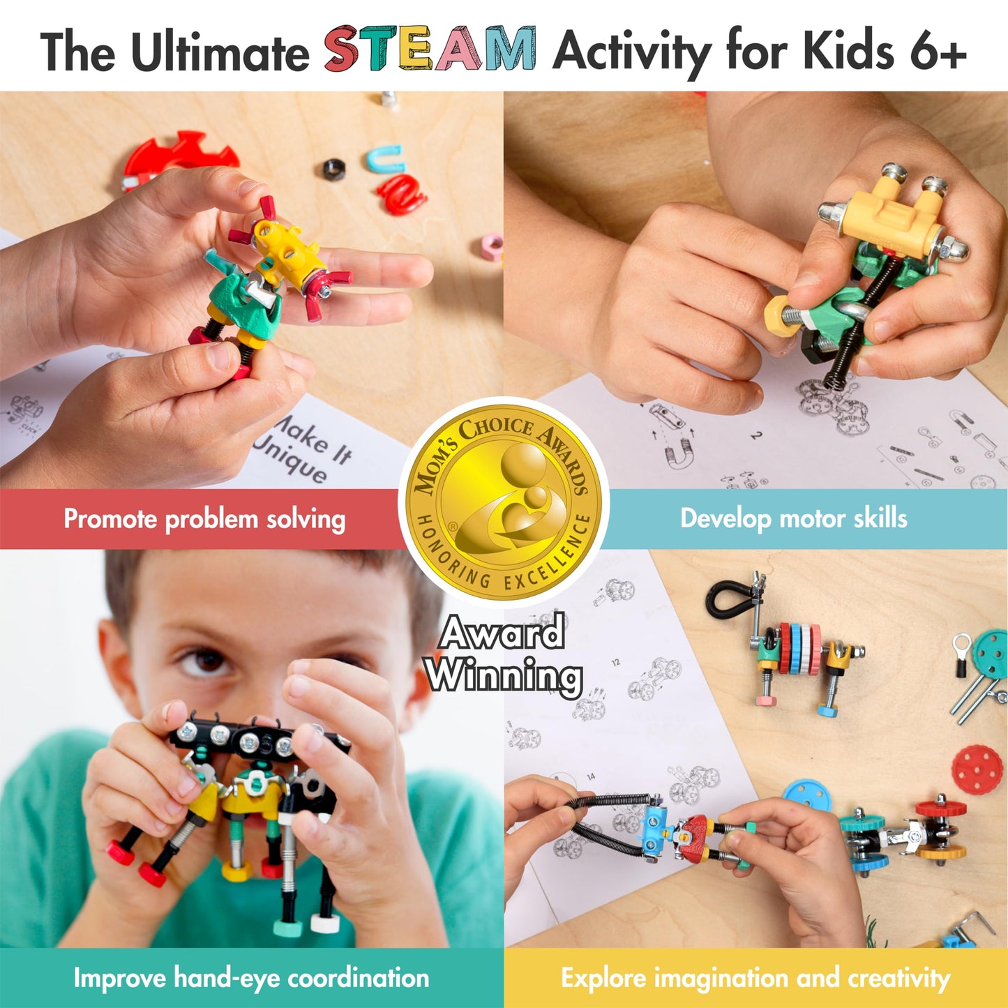 The Off Bits Educational STEM Toys for 6+: Robot Toy Building Sets, 3-in-1 Engineering Kit for Boys and Girls, Build Your Own STEM Building Toys with Endless Possibilities (Jumbo Kit)