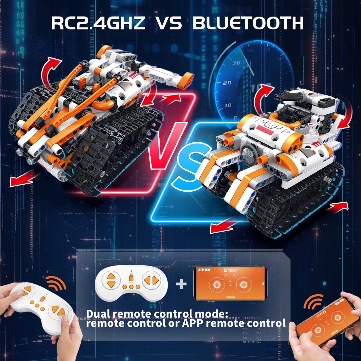 5 in 1 STEM Robotics Building Kit, 560 PCS APP/Remote Control Robot Toy Building Block Sets, Compatible with Lego Robot Control & Programming, Coding Robotic Toys Birthday Great Gifts for Boys 8-14