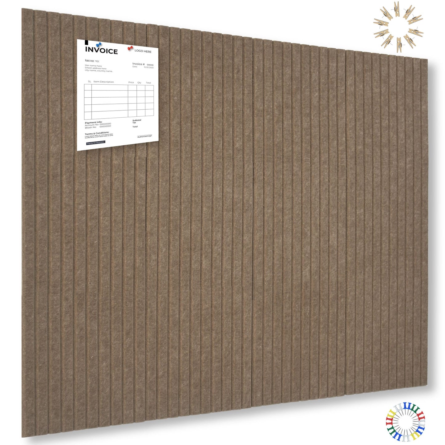 YOUDEFUL Large Cork Board Alternative-12 Pcs Self-Adhesive Felt Bulletin Board Tiles, Felt Pin Board Cork Board Tiles for Home Office Wall Decor, Tack Board 47"x35" (Dark Brown