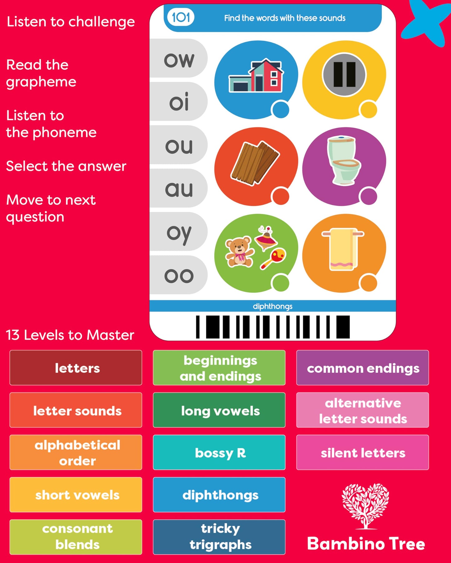 Phonics Machine Learning Pad - Electronic Reading Game for Kids Age 5-11 - Learn to Read with 720 Phonic and Letter Sound Questions