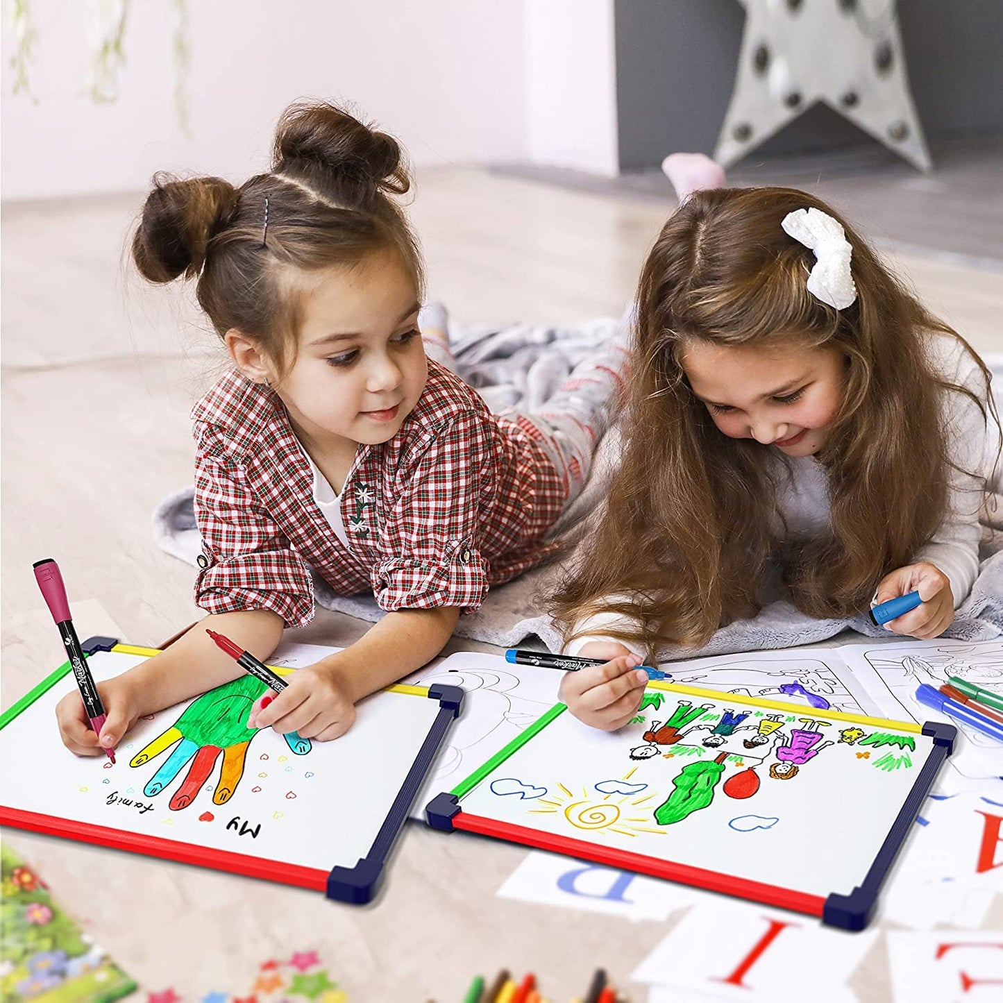 5 Pack Small White Board Dry Erase Board for Kids Portable 9"x12" Drawing Magnetic Mini Whiteboard White Board for Students Teachers School Supplies Lapboard Small Dry Erase Board for Kids & Erasers