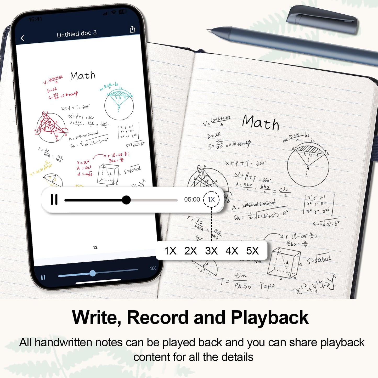 Yuan Smart Digital Notebook with Pen, Smart Pen for Note Taking Real-Time Sync-to-Digital, Smart Writing for Meeting Class Creation, Digitizing, Store, and Share Handwritten Notes via App(iOS/Android)
