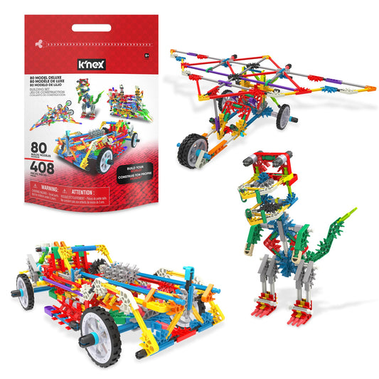 KNEX 80 Model Deluxe Set with Reusable Bag - STEM Building Kit, Kid Construction, Creative Play Toy‚ Ages 8+