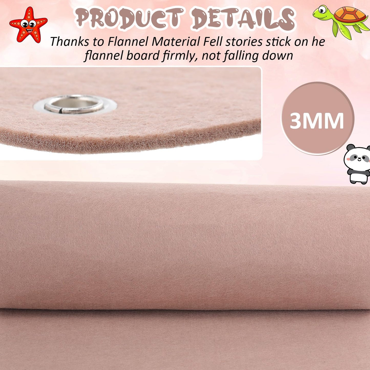 Yunsailing 4 Pieces Felt Board for Toddlers Classroom Flannel Board Stories for Preschool Homeschooling, Kids Felt Story Activity Wall Hanging Children Birthday Gifts, 11.8 x 15.75 Inch (Camel)