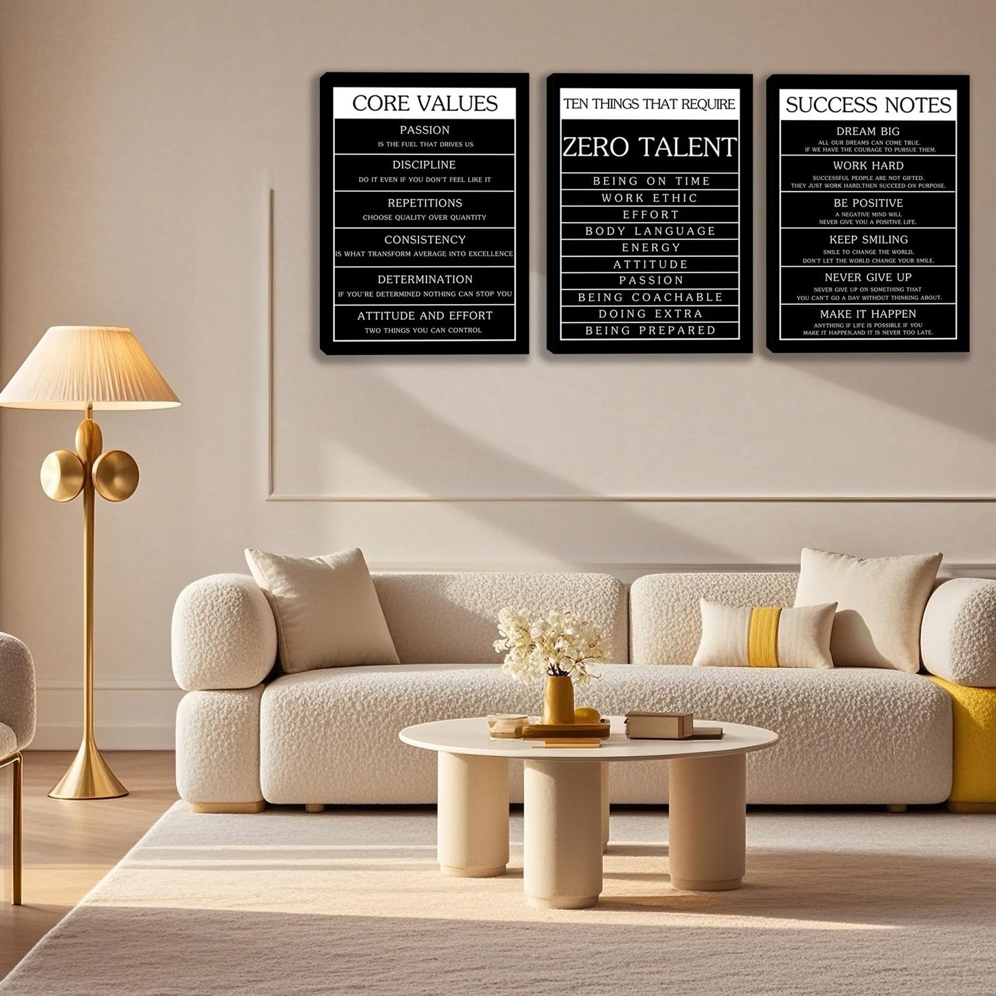 3 Panel Print Canvas Wall Art Motivational Office Wall Decor Painting Inspirational Posters Modern Inspiring Artwork for Home Living Room Bedroom Wall Decor Office Wall Art Ready to Hang - 36"Wx 16"H