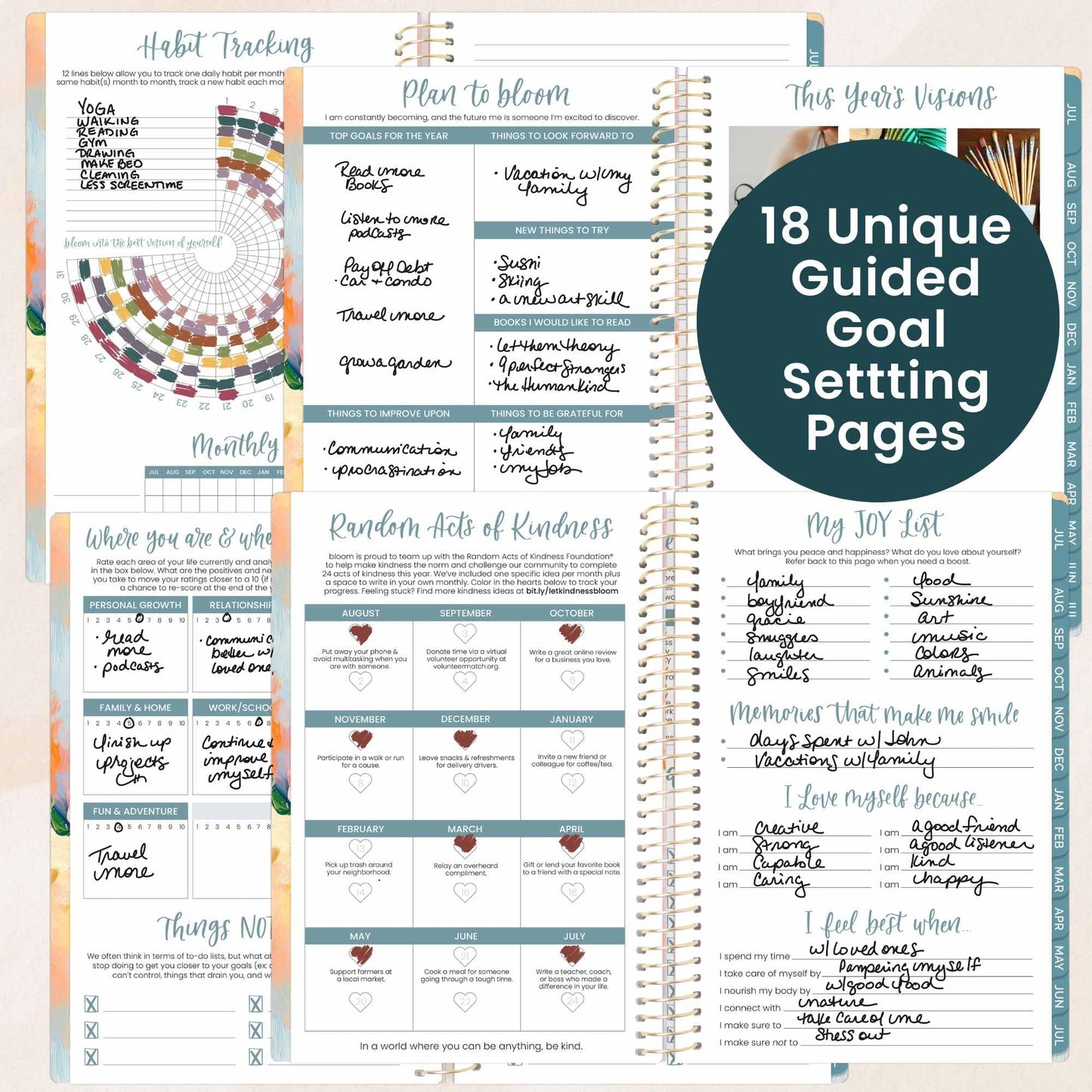 bloom daily planners 2026-2027 Planner - Academic Year (July 2026 - July 2027) Monthly & Weekly Soft Cover Planner for Women - 13 Month Calendar Agenda Book with Stickers - 5.5" x 8.25" - Painted Peonies