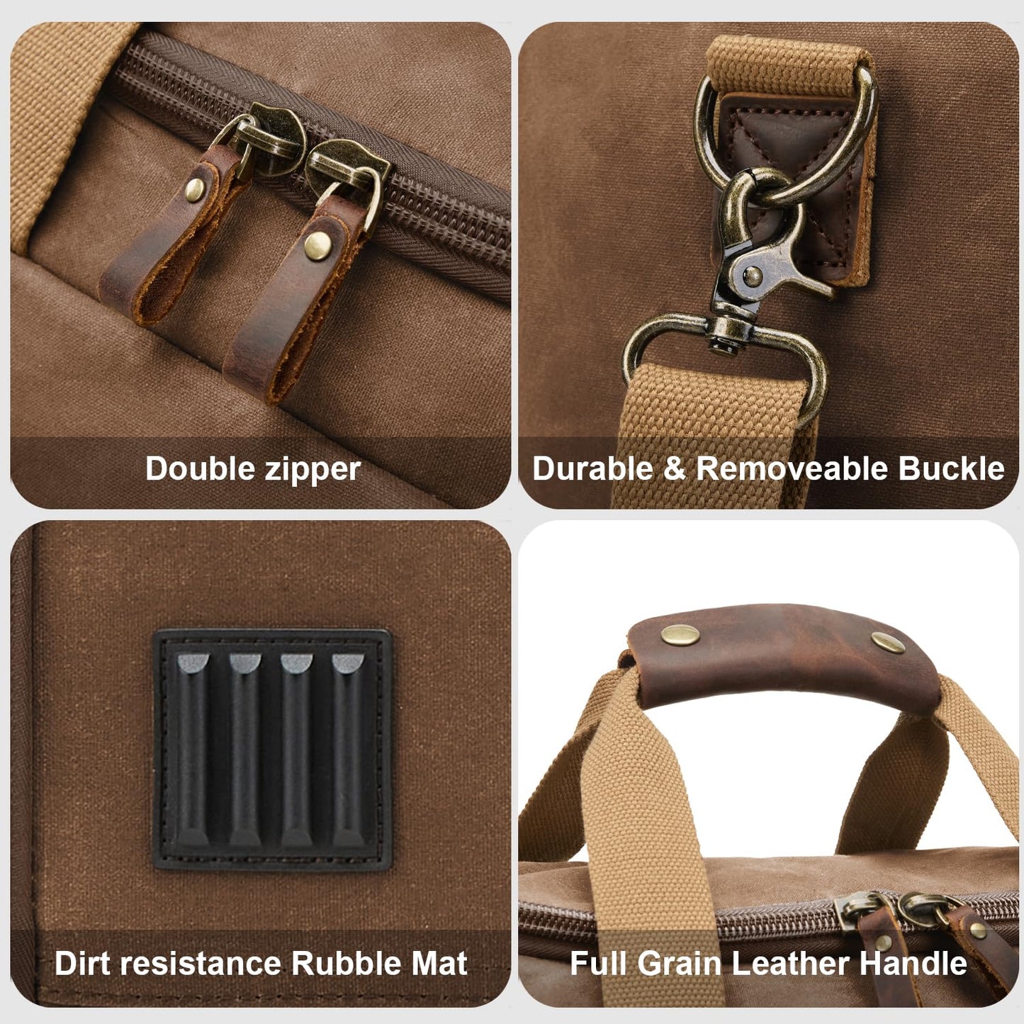 Waxed Canvas Duffel Bag 50L, Coffee