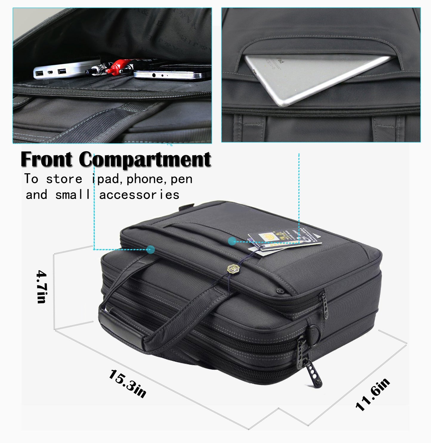 Briefcase Bag 15.6 Inch Laptop Messenger Bag Business Office Bag for Men Women, Shoulder Bag fit for Computer Notebook MacBook Hp Dell Lenovo Asus Apple
