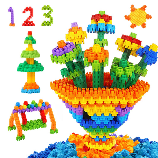 CAPT.GOOSE 300 Pcs Kids Building Blocks with Storage Bag - Interlocking, Colorful Stem Toys for 3+ Year Old - Connects Building Toys for Kids Learning - Kindergarten Educational Toys for 3-5 Years
