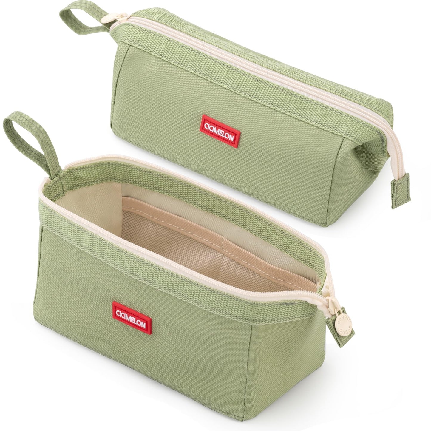 CICIMELON Pencil Case Large Capacity Pouch Pen Bag for School Teen Girl Boy Men Women (Green）