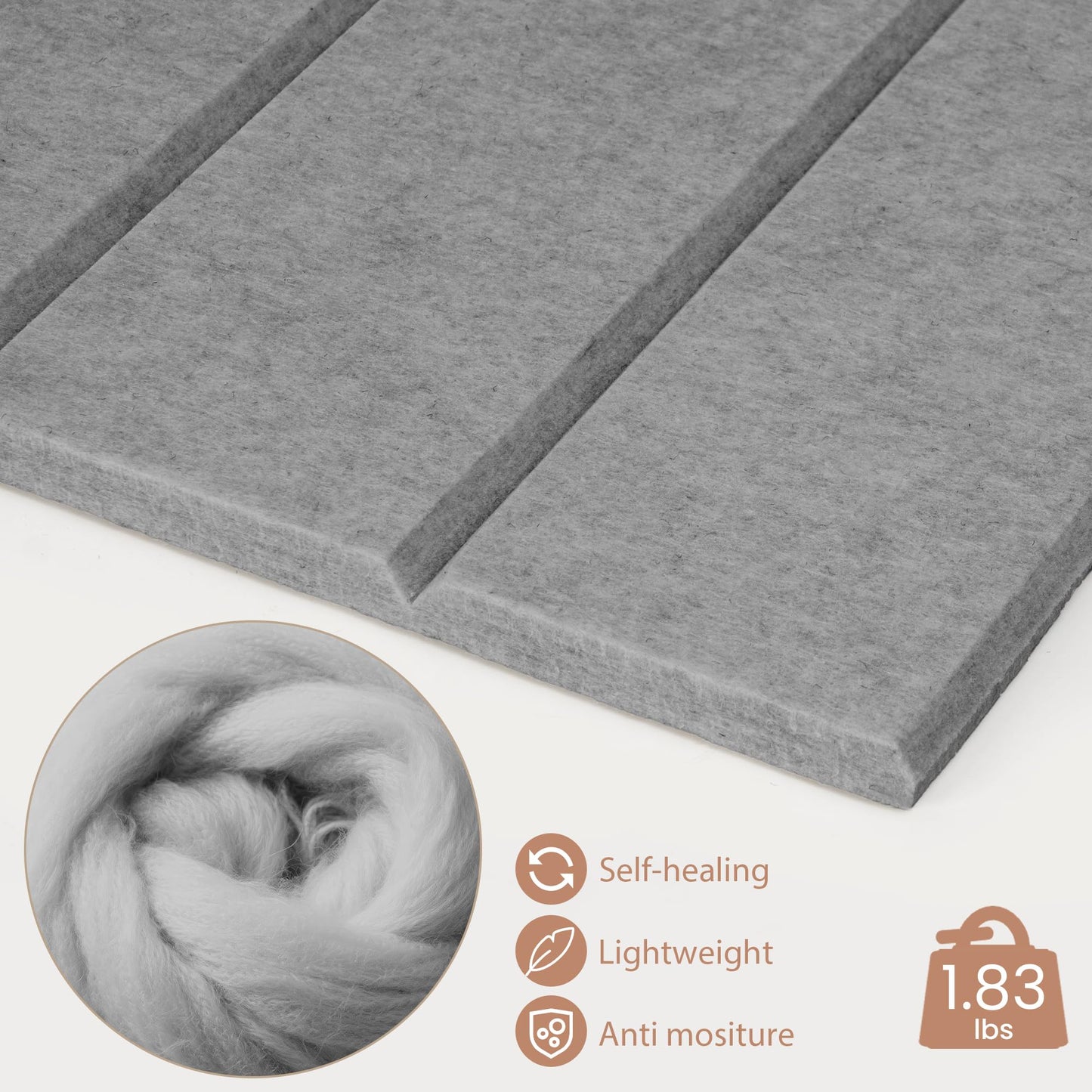 Lightomorrow Bulletin Board, 24 x 18 inches Felt Board Decorative Pin Board, 4' x 3' Cork Board Alternative for Wall, Foldable Photo Board with 20 Pushpins - Gray Stripes