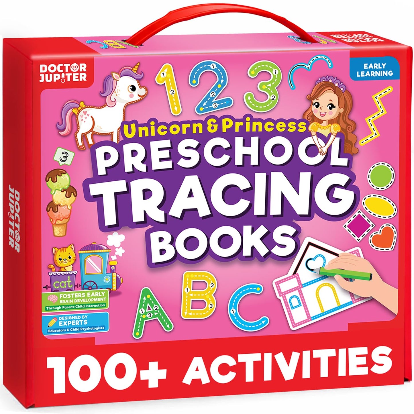 Doctor Jupiter Preschool Tracing Books for Toddlers, 3+ Year Old Kids |Learning Activity Books, Unicorn & Princess Educational Toys, 100+ Wipe Clean Preschool & Kindergarten Activities