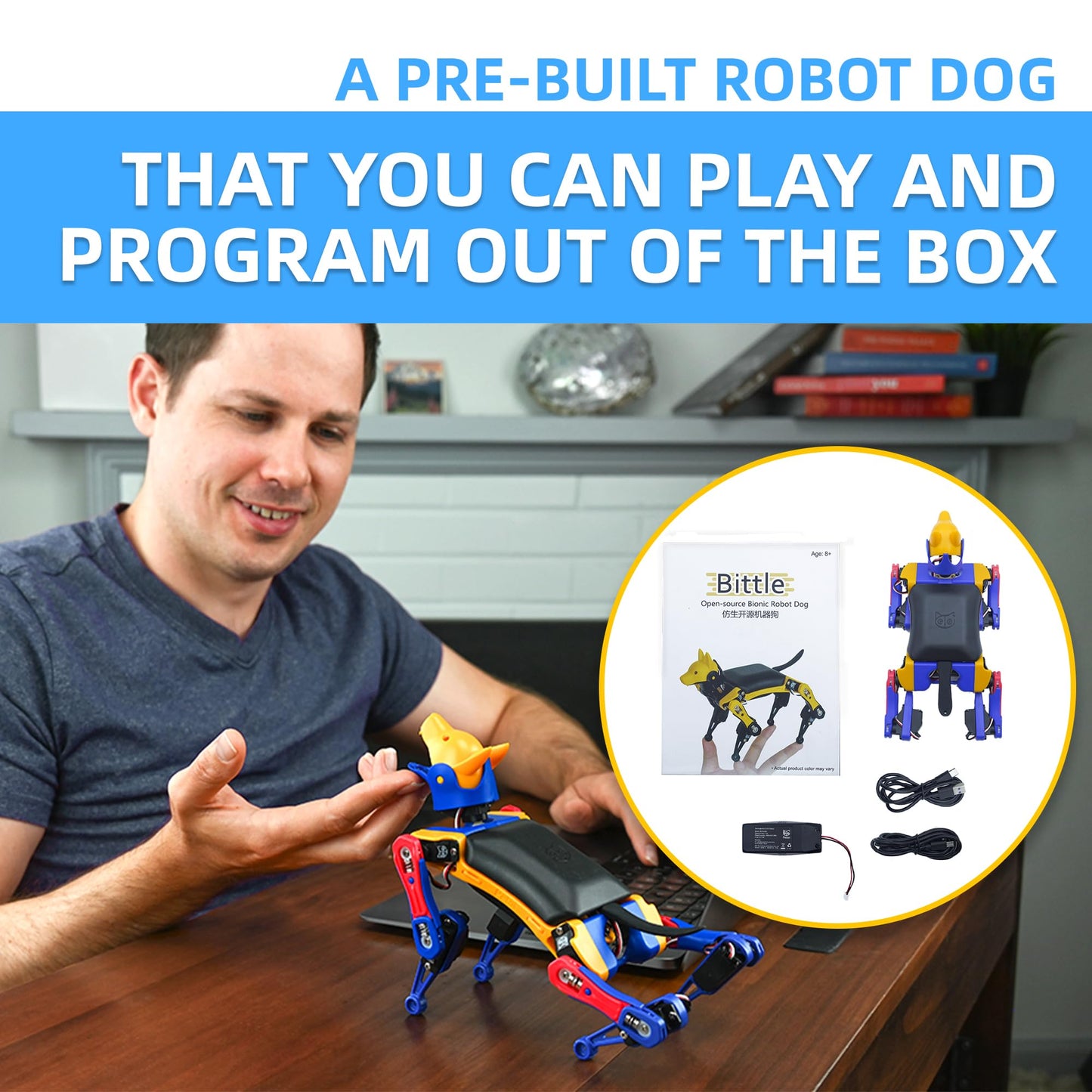 Petoi Programmable Robot Dog Bittle X V2 (Pre-Assembled) | Coding Smart Robot Dog Kit, Voice Controlled, Quadruped Interactive Robot for Kids, Open Source, STEM & Robotics Education