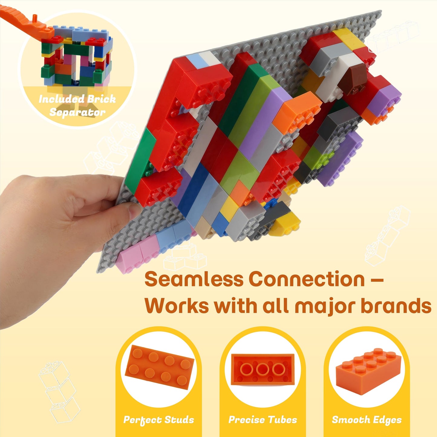 PUZSNAP 1000 PCS Building Blocks Set, Multicolor Construction Bulk Bricks, Creative Learning Toys for Kids, Gift for Birthday and Holiday, 16 Colors