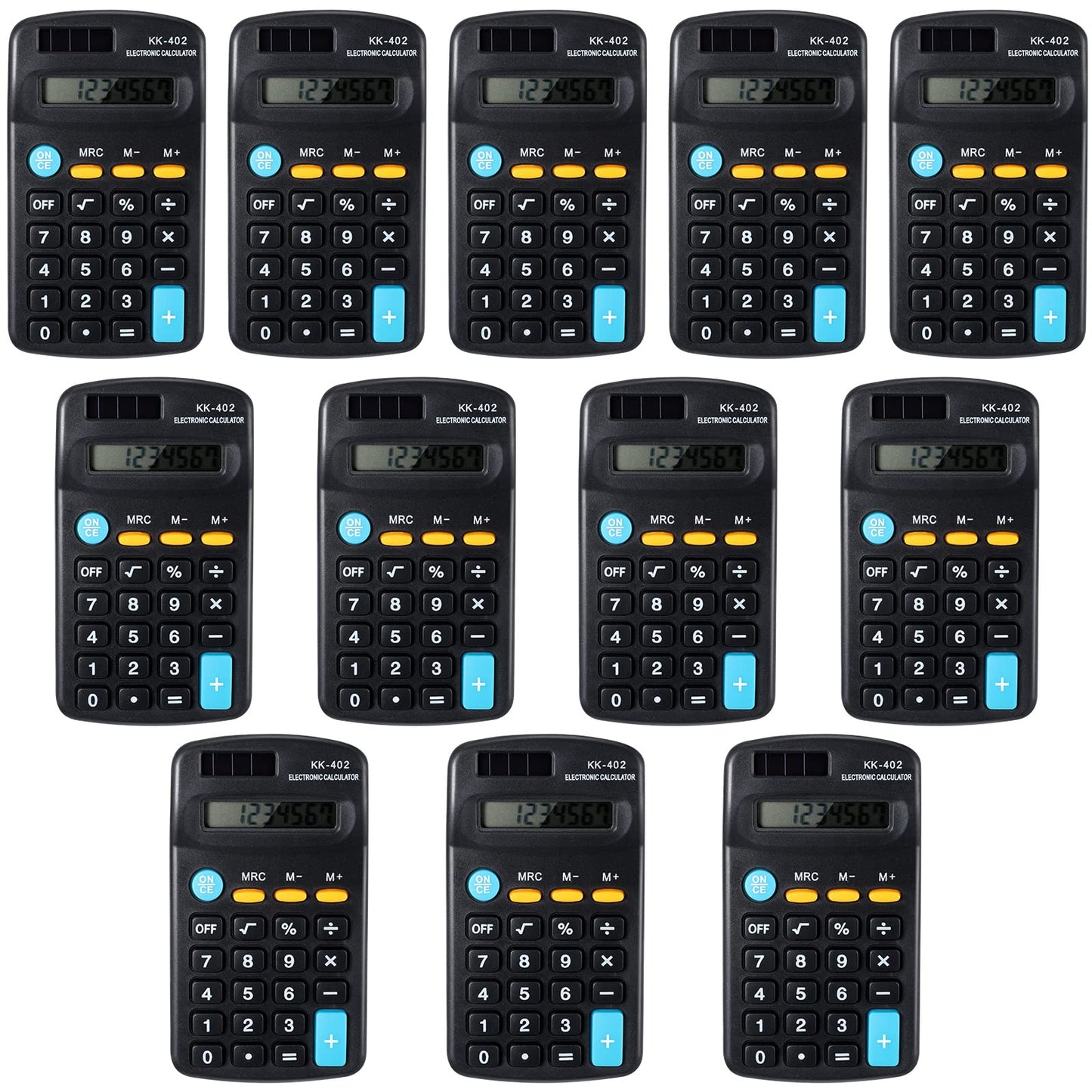 Fiada 12 Pieces Pocket Size Mini Calculators Handheld Angled 8-Digit Display Calculators Basic Standard Small Accounting Desktop Supplies for Office School and Home