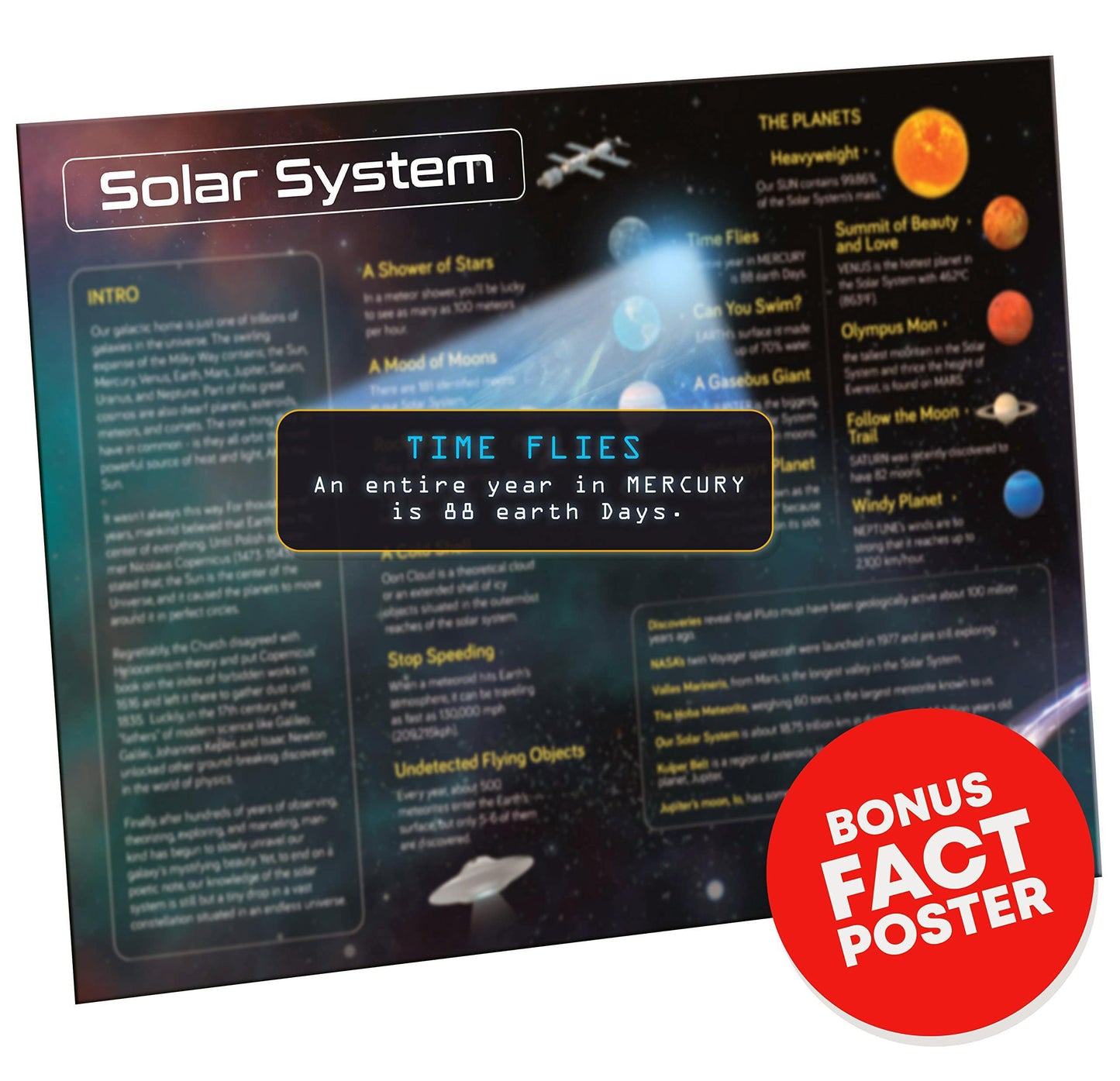 A2PLAY Solar System Space Puzzle for Adults, 1000 Piece Jigsaw Puzzle & Bonus Space Fact Poster, Premium Materials, 27.5 x 19.7 in