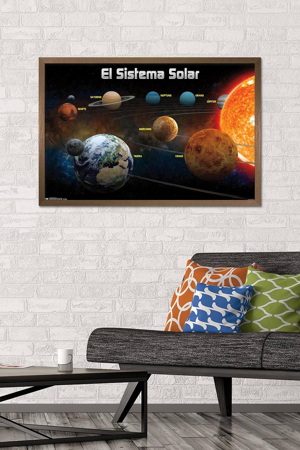 Trends International El Sistema Solar 2013 (Solar System) Wall Poster, 22.375" x 34", Bronze Framed Version