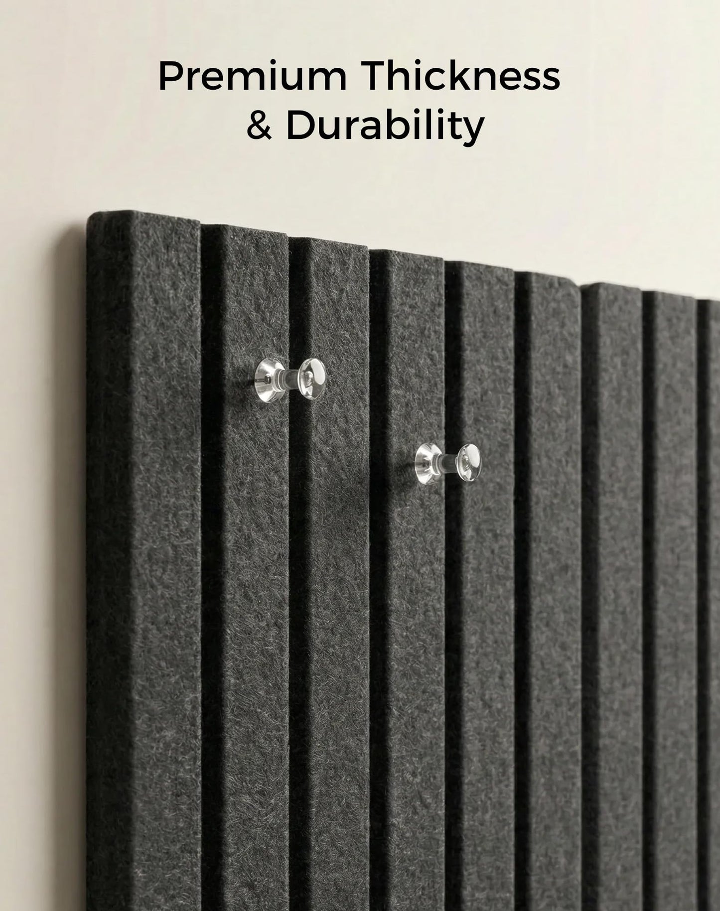 Aothia 12-Pack Felt Bulletin Board Tiles 48"x36", Modular Pin Board for Smooth Walls, Cork Board Alternative for Notes & Photos, 0.35" Thick, 70 Adhesive Tabs & 40 Pins, Charcoal Gray